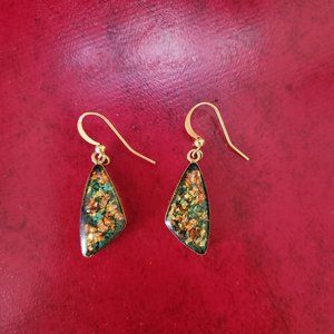 colorful, gold fleck earrings